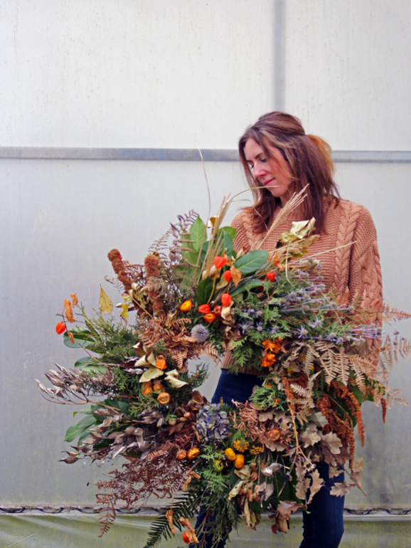 Fall wreath design workshops with floral designer, Langley, BC