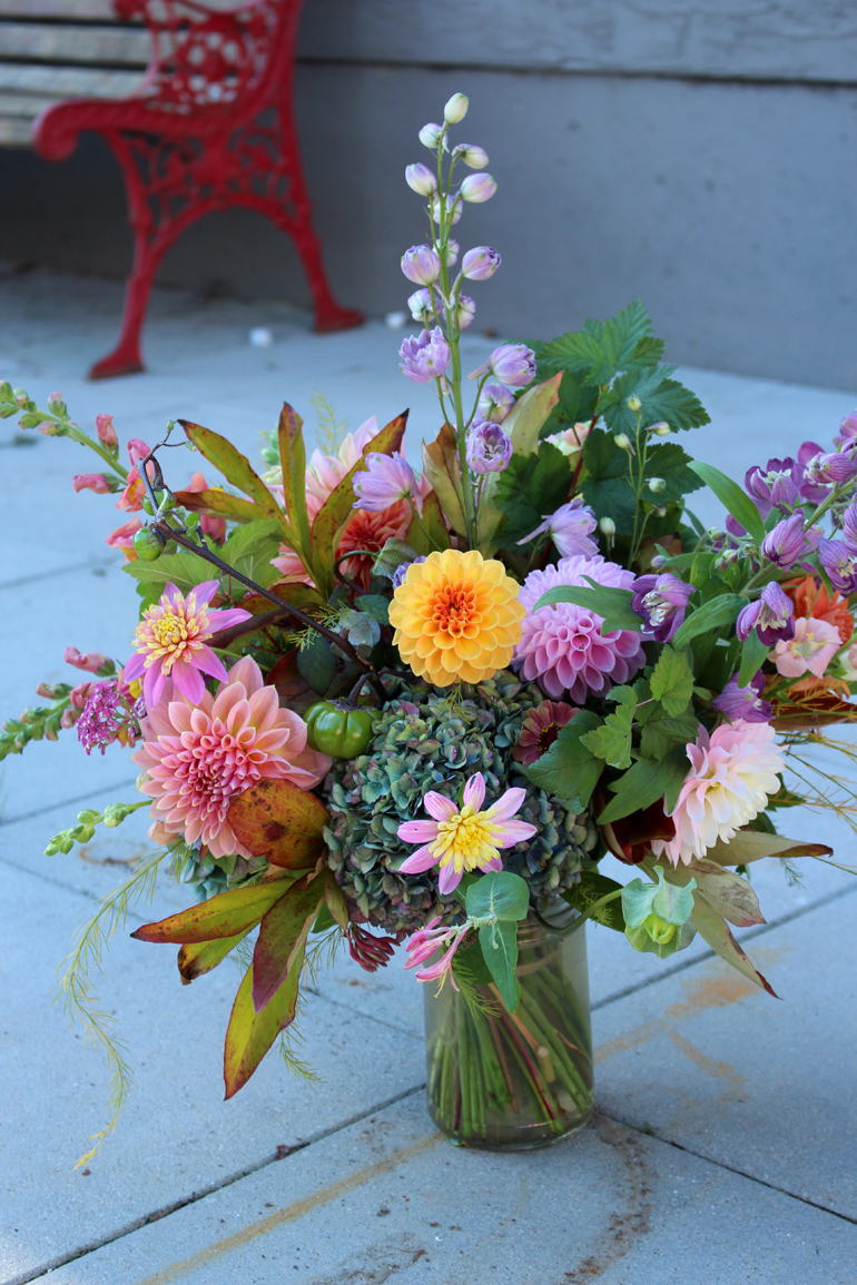 Fall dahlia bouquet from the cutting patch