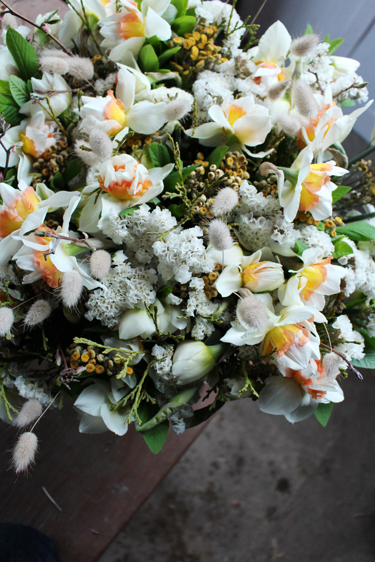 bucket of flowers for flower stand in Langley, BC